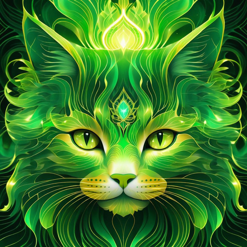 Awakening Cat: Surreal Dreamlike Portrait