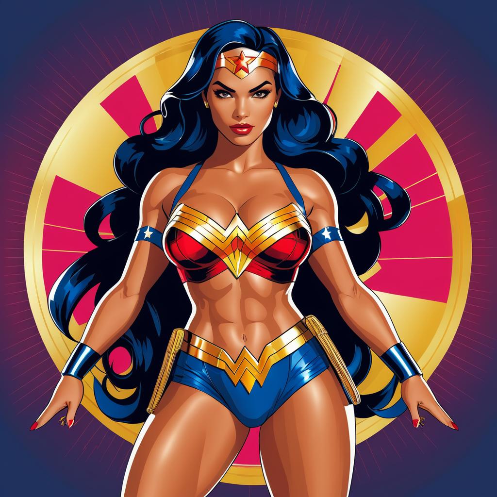 Hip-Hop Wonder Woman Vector Illustration