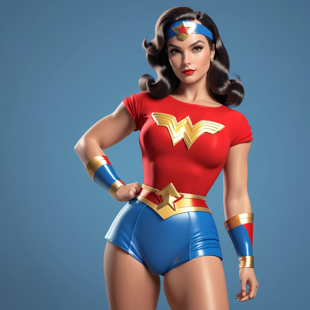 Retro Wonder Woman in Classic Colors