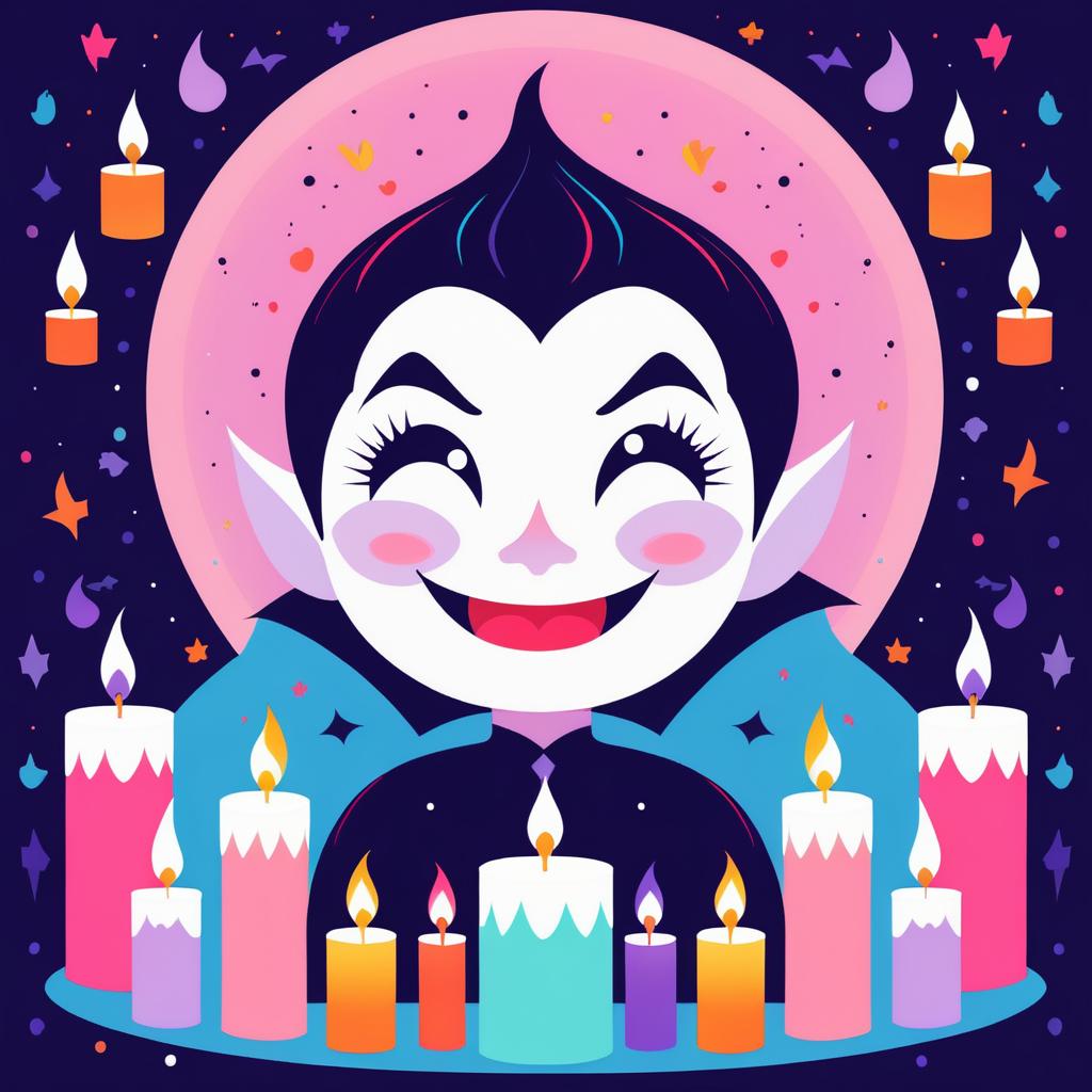 Cheerful Kawaii Vampire Illustration