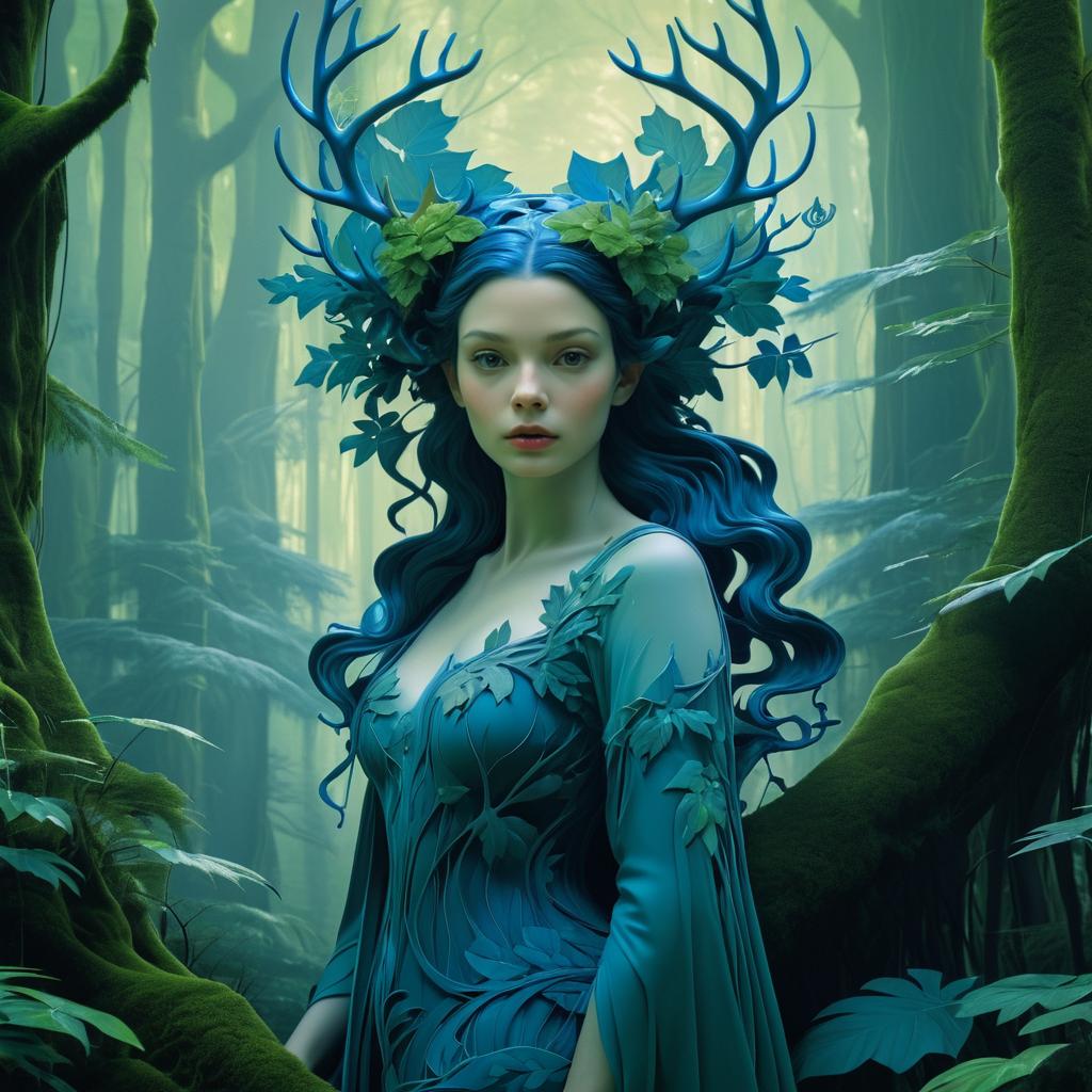 Mystical Forest Nymph Portrait Art