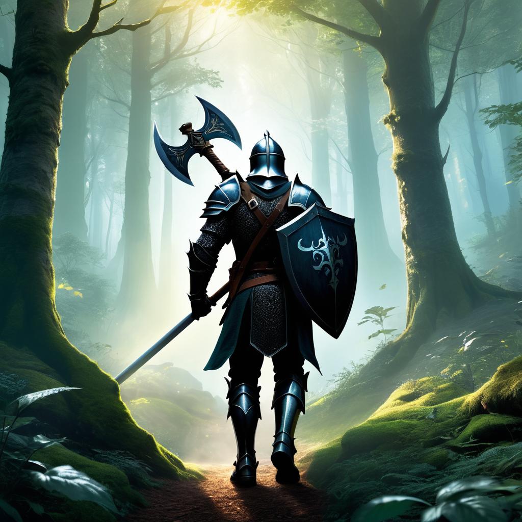 Fantasy Knight in Enchanted Forest