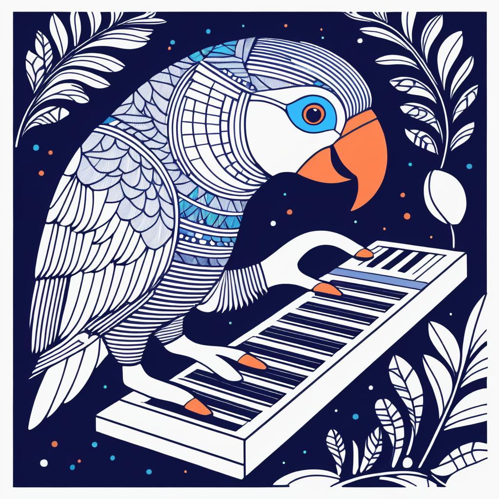 Parrot Synth Music Logo Design