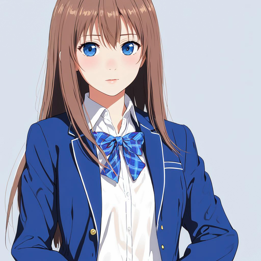 Nervous Schoolgirl in Stylish Uniform