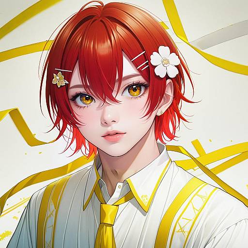 Illustration of Hanasaki miyabi, holostars in the style of Tab head