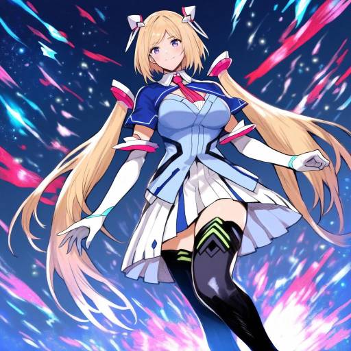 Illustration of Aki rosenthal (1st costume), hololive in the style of Yourfreakyneighbourh