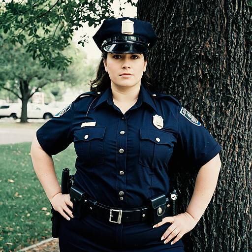 Plus Size Woman in Cop Costume