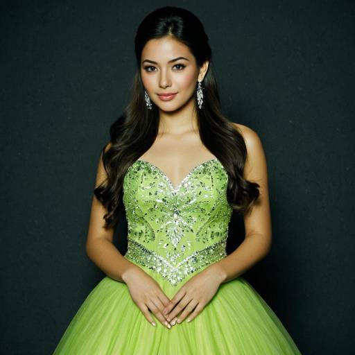 Young Woman in Lime Green Prom Dress