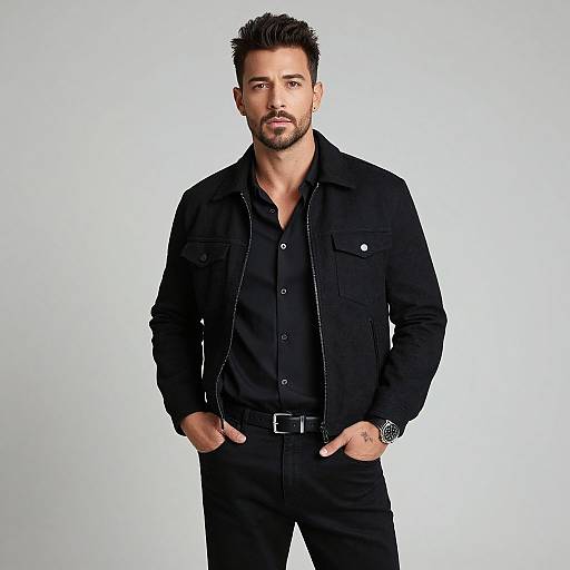 Stylish Man in Black Jacket