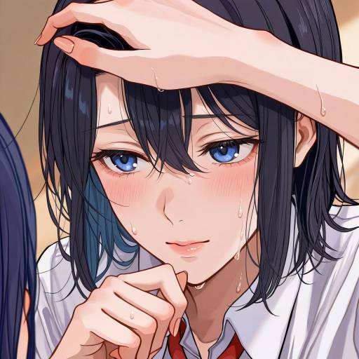 Illustration of Adachi sakura, adachi to shimamura in the style of Kagoya1219