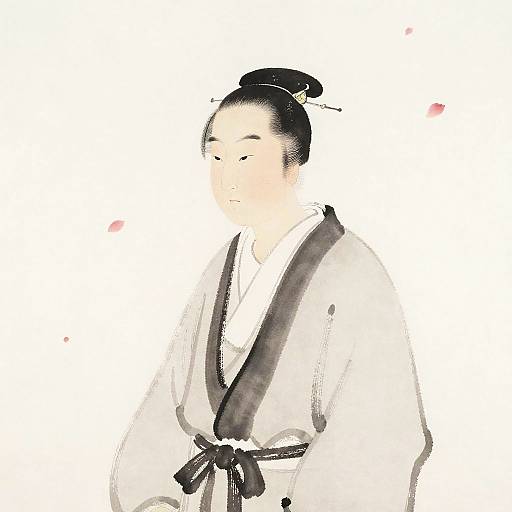 Minimalist Ink Painting of Ikkyu