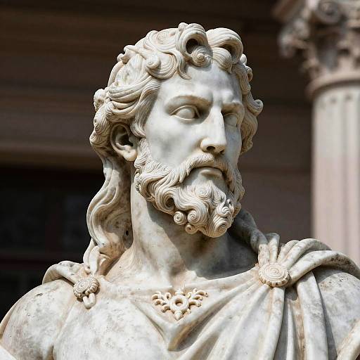 Close-up of Classical Zeus Statue
