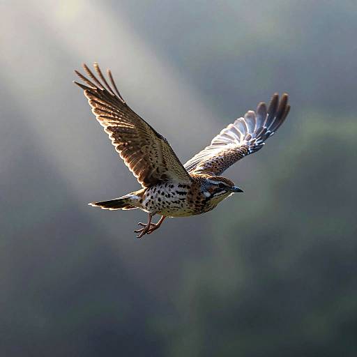 Timber Lark Over Misty Forest Dawn