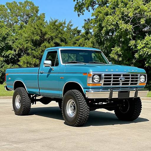 Classic 1975 Teal Ford F-100 Truck