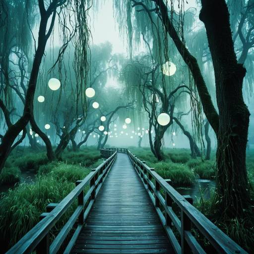 Enchanted Glade with Luminous Orbs