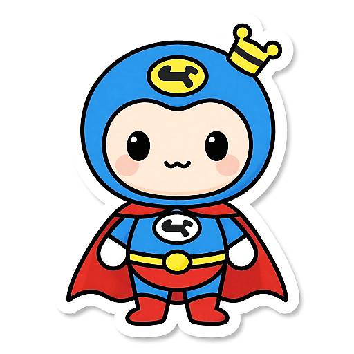 Cute Miss Mascot Superhero Sticker