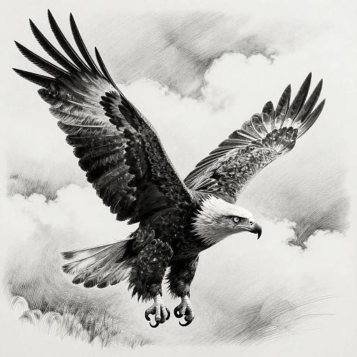 Hyperrealistic Eagle Pencil Drawing