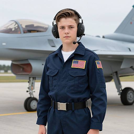 Realistic Navy Fighter Pilot Portrait