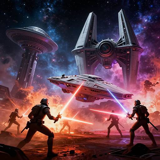 Epic Star Wars Space Battles AI Art