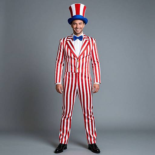 Confident Man in Patriotic Attire