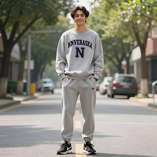 Casual Male Sweatpants Outfit in Nature