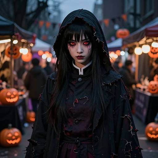 Teen Girl as Demonic Muzan Kibutsuji