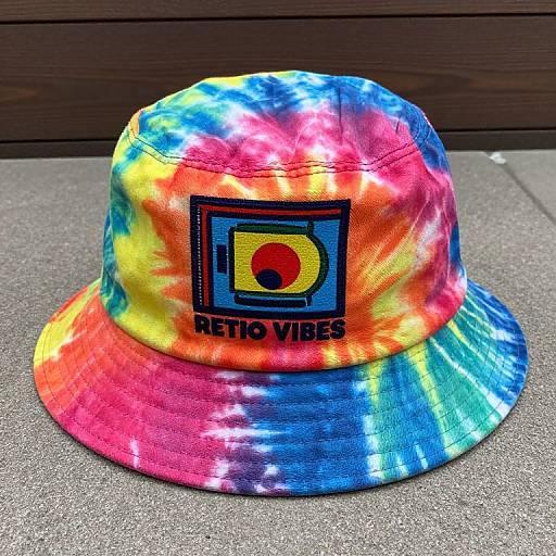 Retro Rainbow Tie Dye Bucket Hat