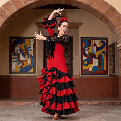 Andalou Flamenco Dancer Mid-Spin