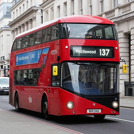 Red London Double-Decker Bus Route