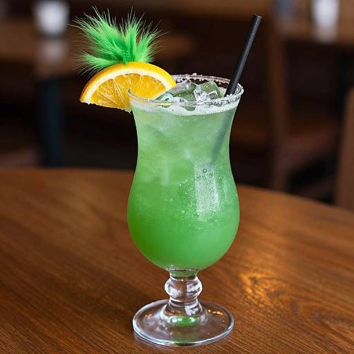 The Grinch Cocktail with Ice and Orange Slice