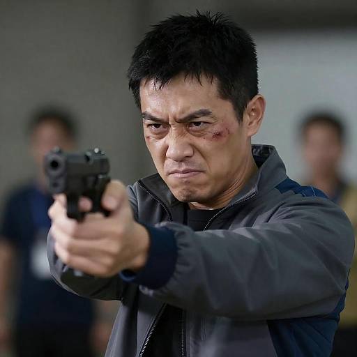 Urban Night Shooter with Bruised Cheek