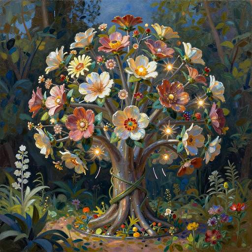 Surreal Flower Tree Generator