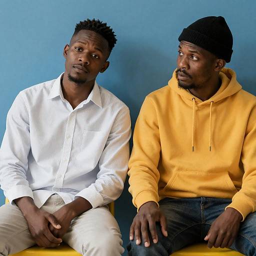 Supportive Moment on Yellow Chairs