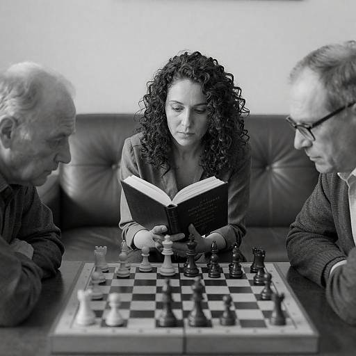 Captivating Chess Match in Black and White