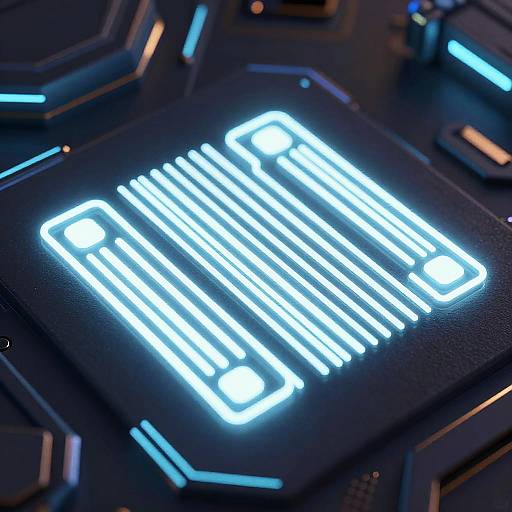 Neon Barcode with Cyber UI