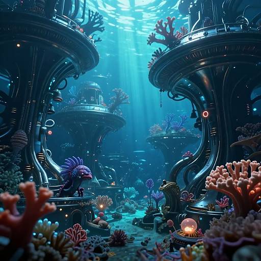 Bioluminescent Underwater Tech-Biology Fusion