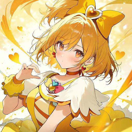 Illustration of Cure pine, precure in the style of Necomi