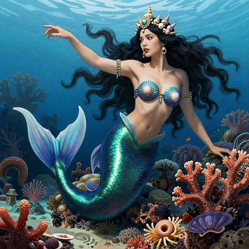 Mystical Mermaid Sorceress in Reef