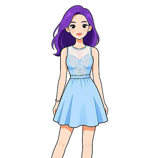 Casual Chic Woman in Pale Blue Dress