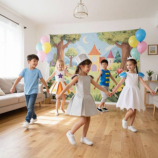 Joyful Kids Dance Photoshoot Indoors