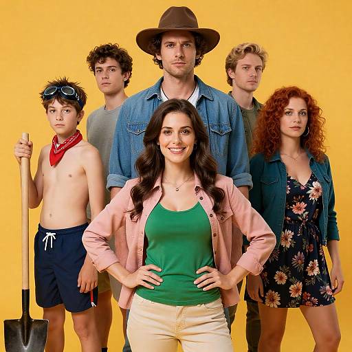 Vibrant Group Portrait on Yellow Background