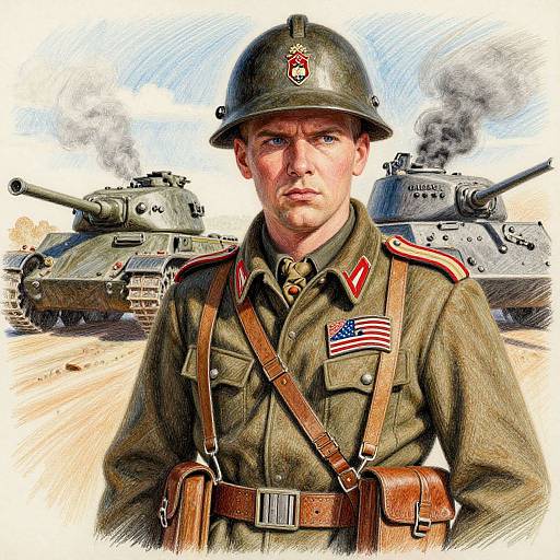 WW2 German Soldier Colored Pencil Art