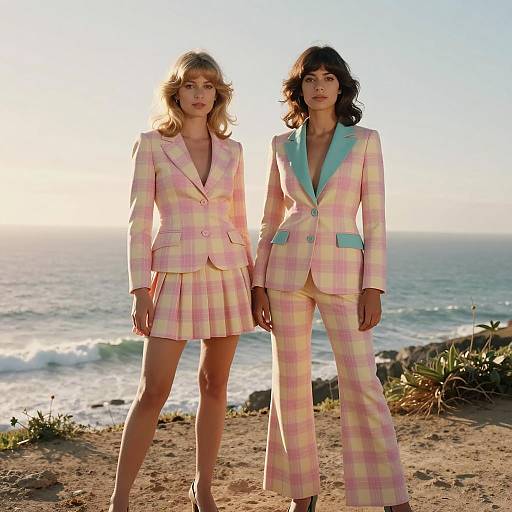 1970s Fashion: Coordinated Plaid Outfits