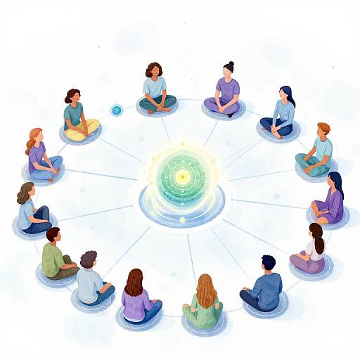 Spiritual Community Wide-Angle Illustration