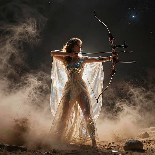 Cosmic Spatial Archer in Dreamy Light