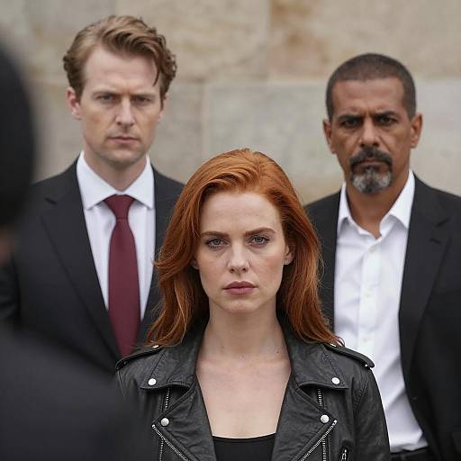 Serious Trio in Outdoor Setting