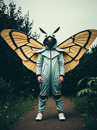 Boy in Creative Moth Costume Cosplay