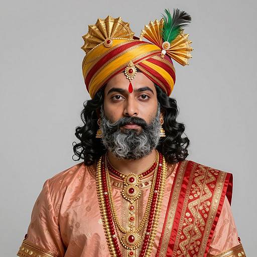 Indian King in Traditional Krishna Costume