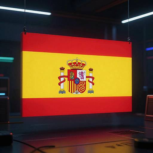 Cyberpunk Spain Flag Hologram 2023
