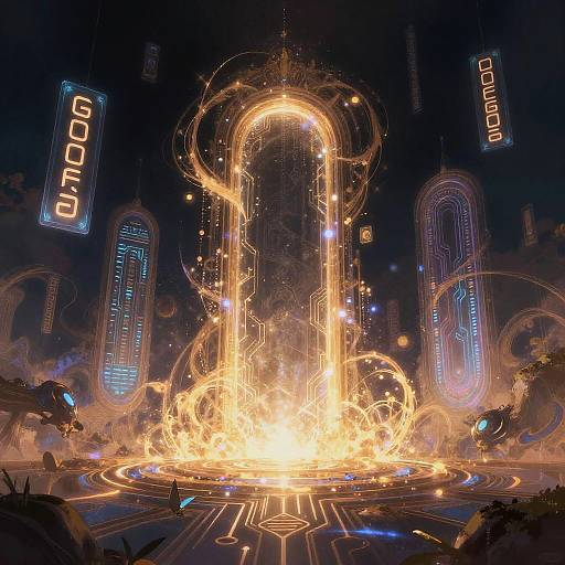 Mystical Futuristic Portals Digital Art